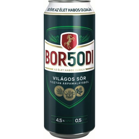 Borsodi 0,5l sör 4.5% doboz DRS+50Ft